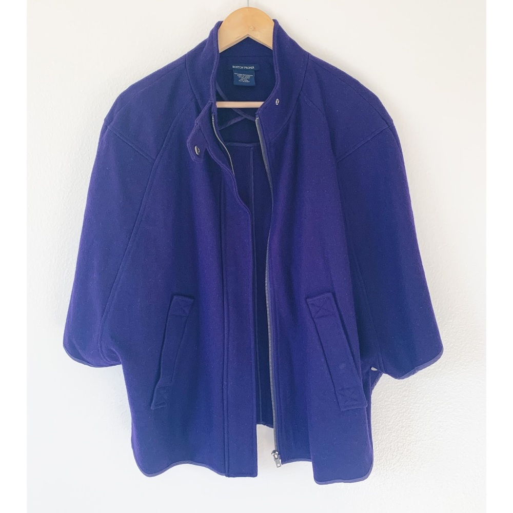 NEW Wool Blend Funnel Neck Cape Coat - Picture 5 of 6